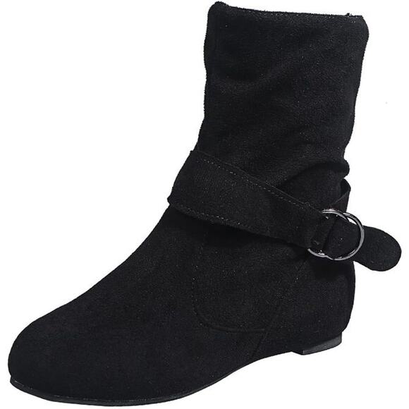 Womens Fashion Booties Metal Buckle Wrapped Black Size 6.5US / 37CN - Picture 1 of 10